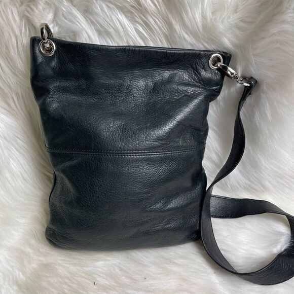 Margot black soft leather crossbody bag with silver tone hardwares. - Picture 2 of 9